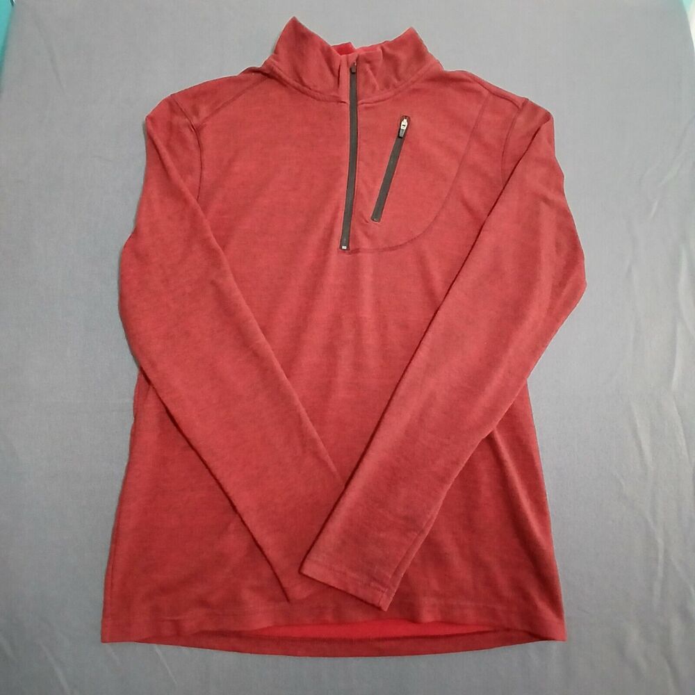 Swiss Tech Jacket Men M Red Pullover 1/4 Zip Chest Pocket